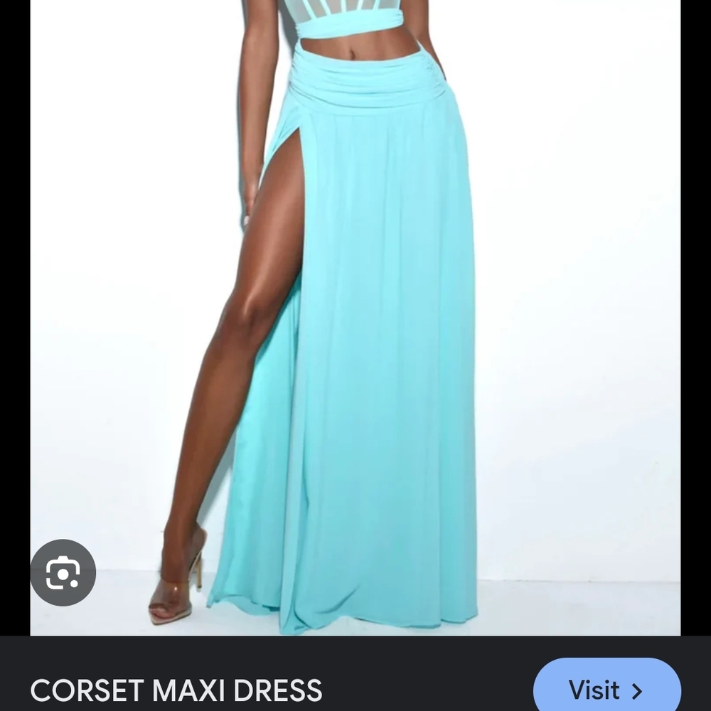 Elegant Aqua Maxi Skirt